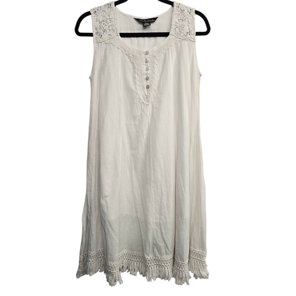 Double Decker Boho Fringe Midi Dress S/M Cottagecore Festival Beachy Lagenlook